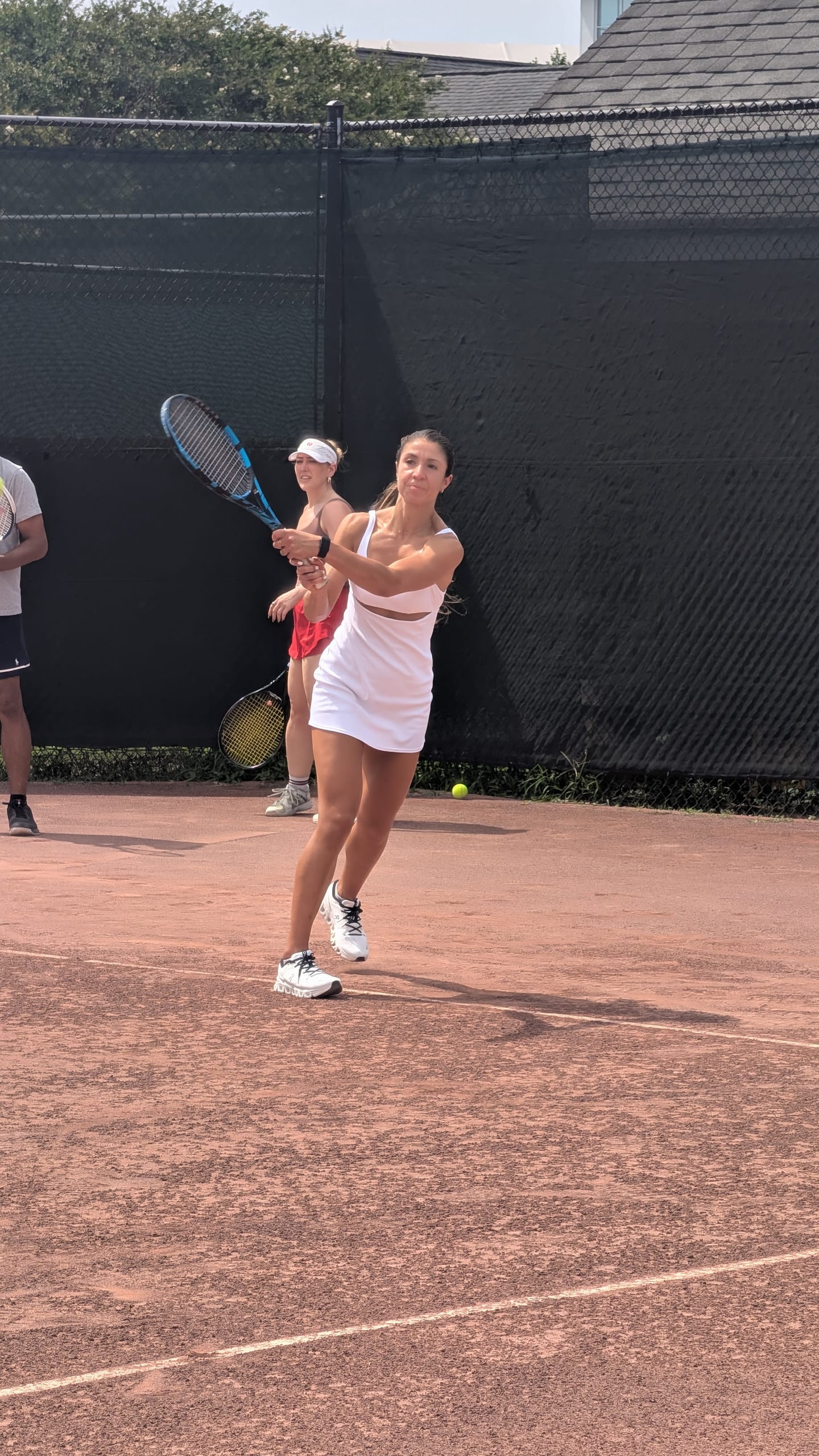Morning tennis session on clay