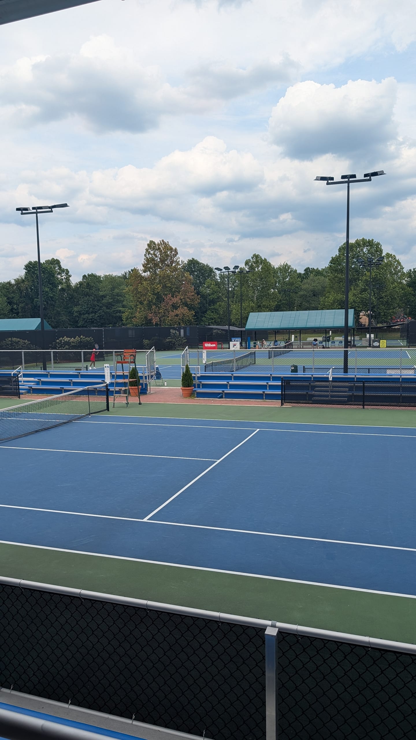 Outdoor tennis courts and stadium grounds