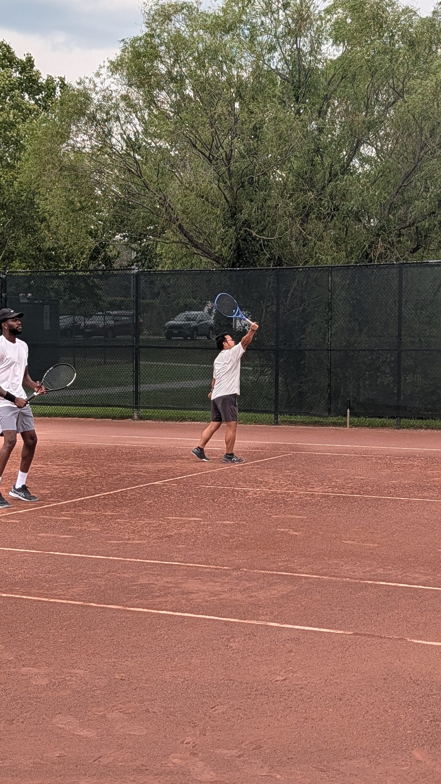 Doubles session on clay