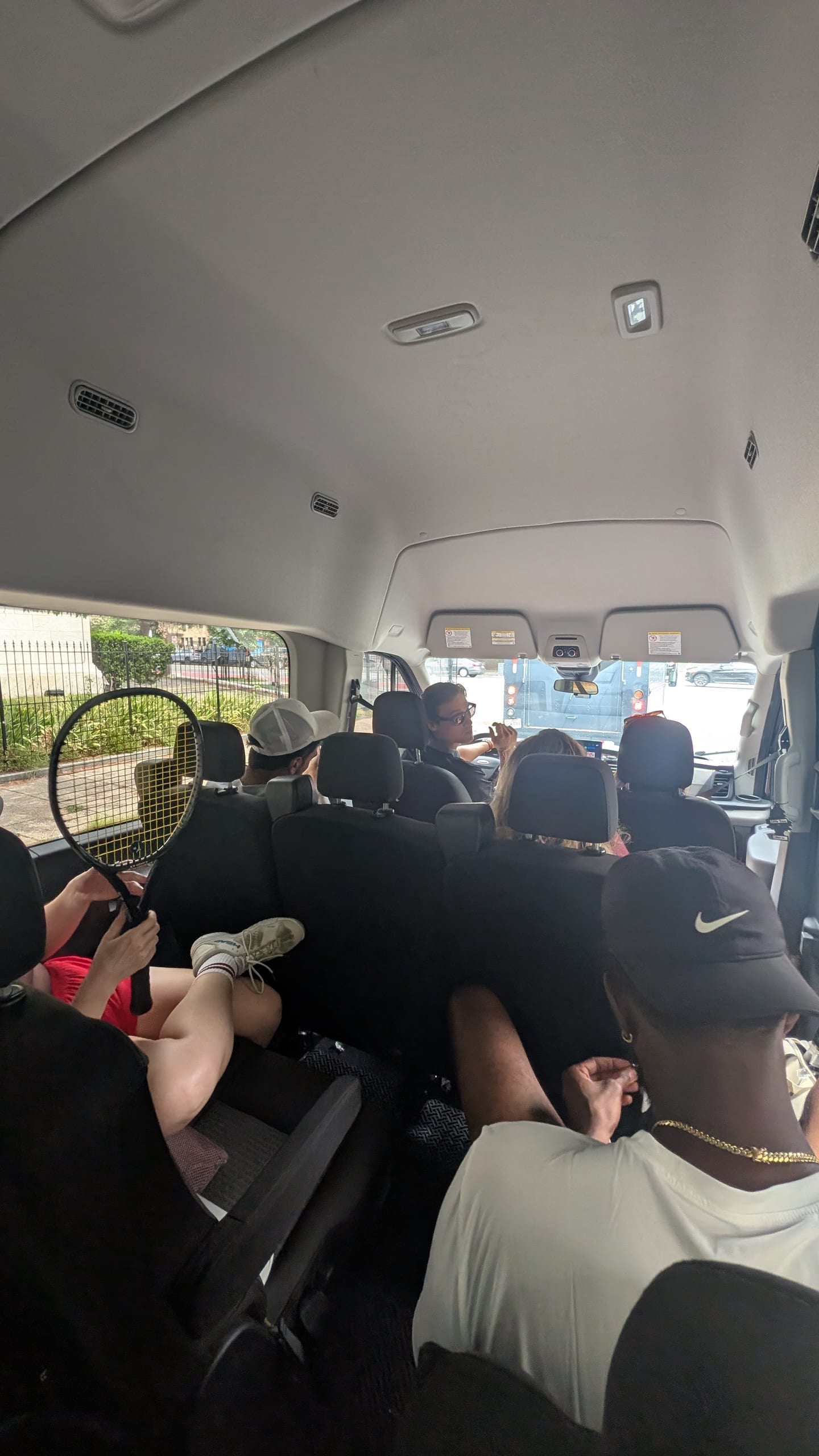 The group on the private shuttle