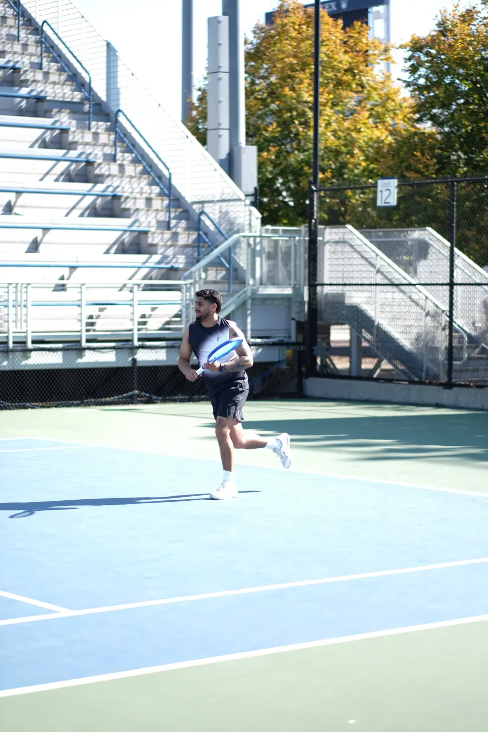 Singles play beneath the grandstand at the 2026 Manhattan Ladder Finals