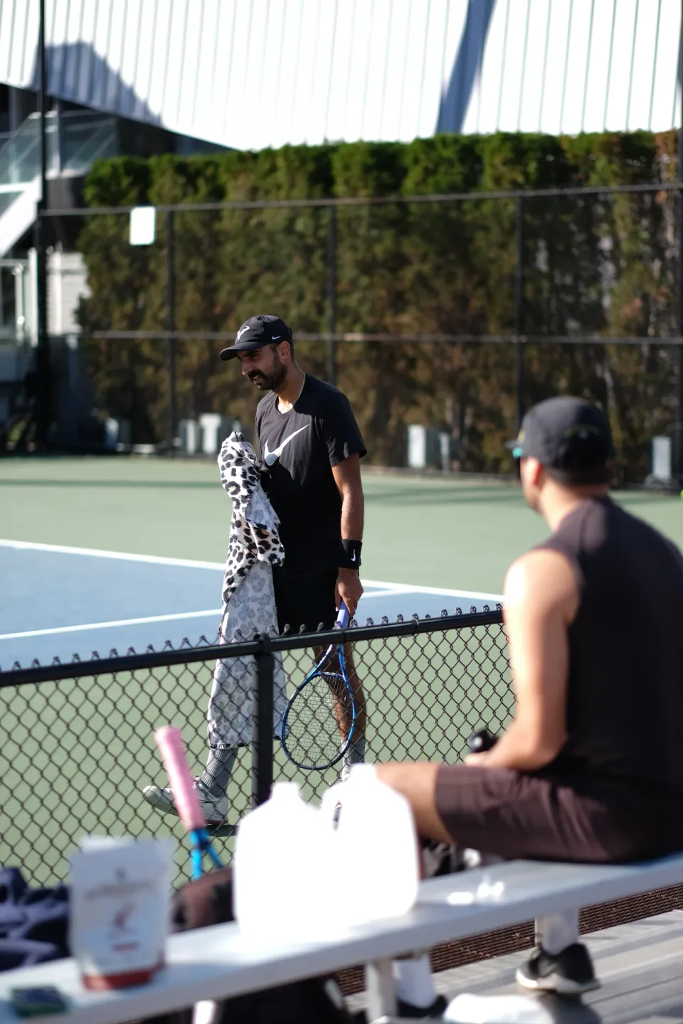 A pause at the net at the 2026 Manhattan Ladder Finals