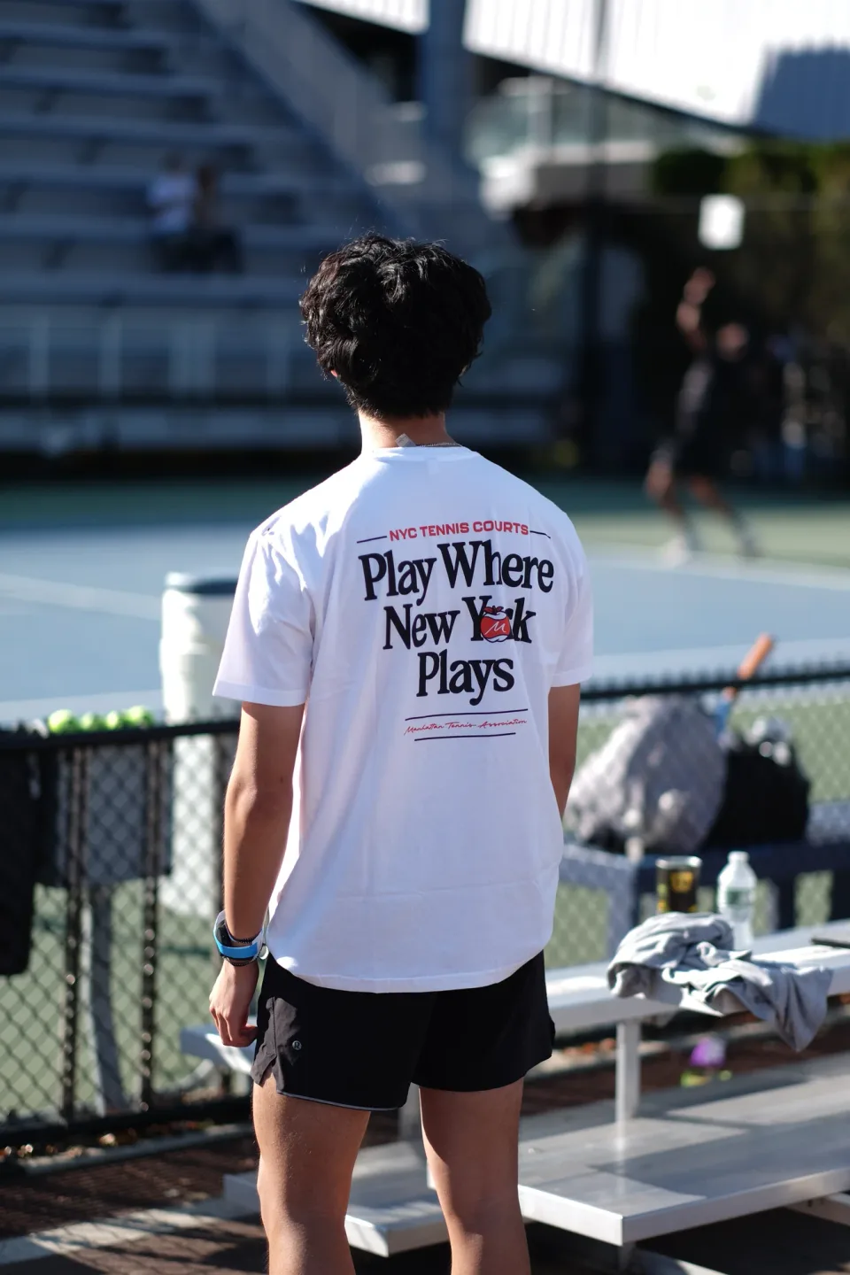 New York tennis, worn on the back of a shirt at the 2026 Manhattan Ladder Finals